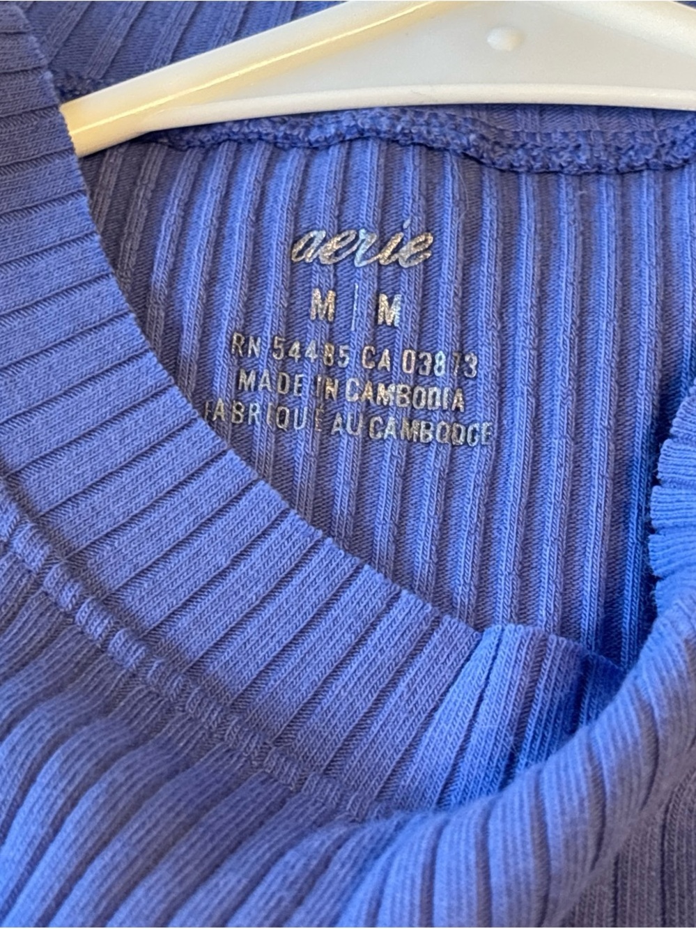 aerie Ribbed Crewneck Tank in Periwinkle - Picture 3 of 3